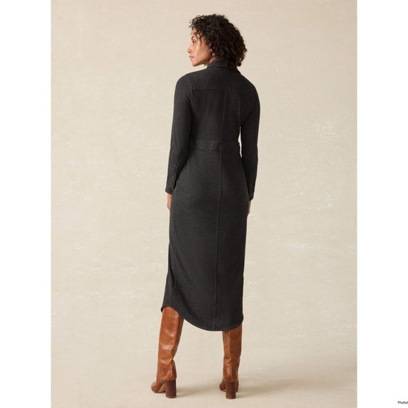 Faherty Legend™ Sweater Maxi Dress Dark Grey Size L - Picture 2 of 10